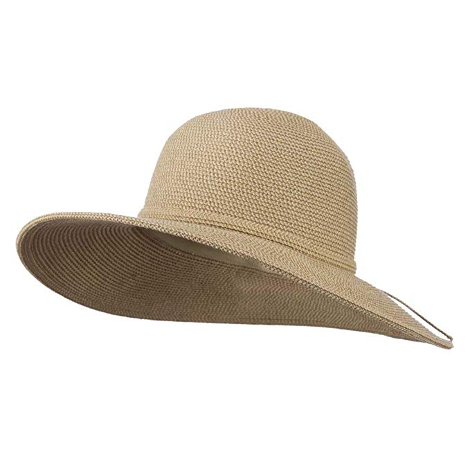 UPF 50+ Cotton Paper Braid Self Tie Hat - Tan OSFM