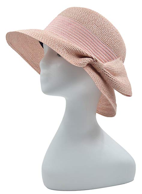 Melesh - Soft Fashion Womens Summer Beach Sun Straw Derby Hat