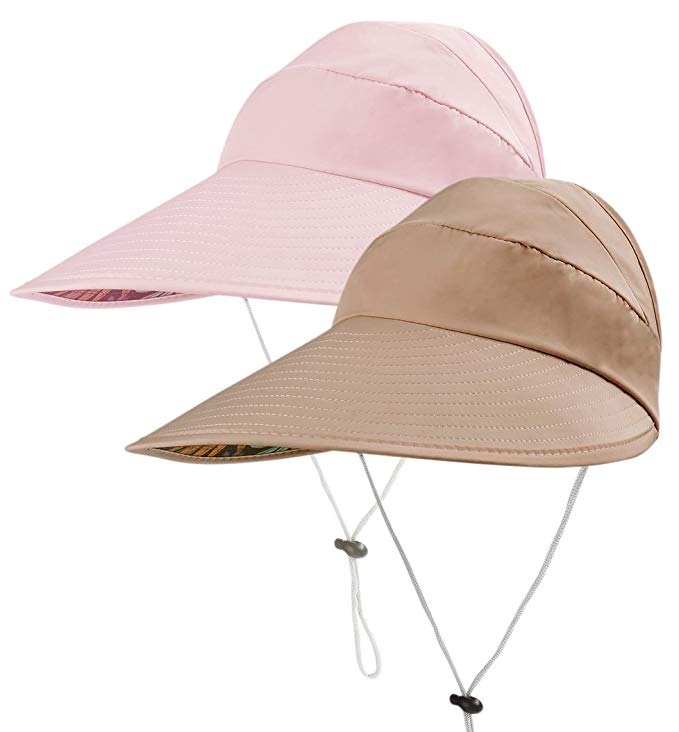 HINDAWI Sun Hat Wide Brim Sun Hats Women Packable UPF UV Protection Visor Floppy Beach Womens Summer Cap