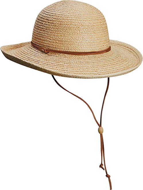 Scala LR113 Raffia Braid Sunhat with Leather Chin Cord