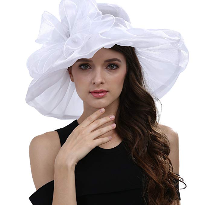 Janey&Rubbins Women's Wide Brim Hats S1707 for Kentucky Derby Day, Church, Wedding, Party and More Formal Occasion
