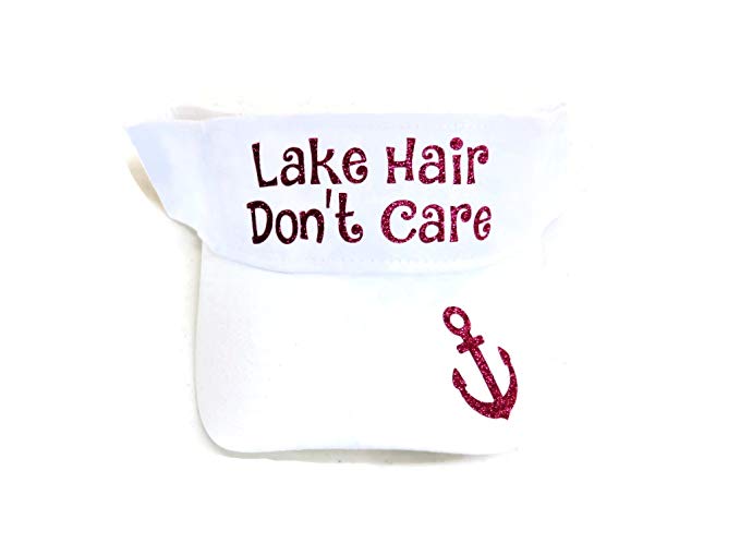 Glitter Lake Hair Don't Care Anchor Cotton Visor Fashion