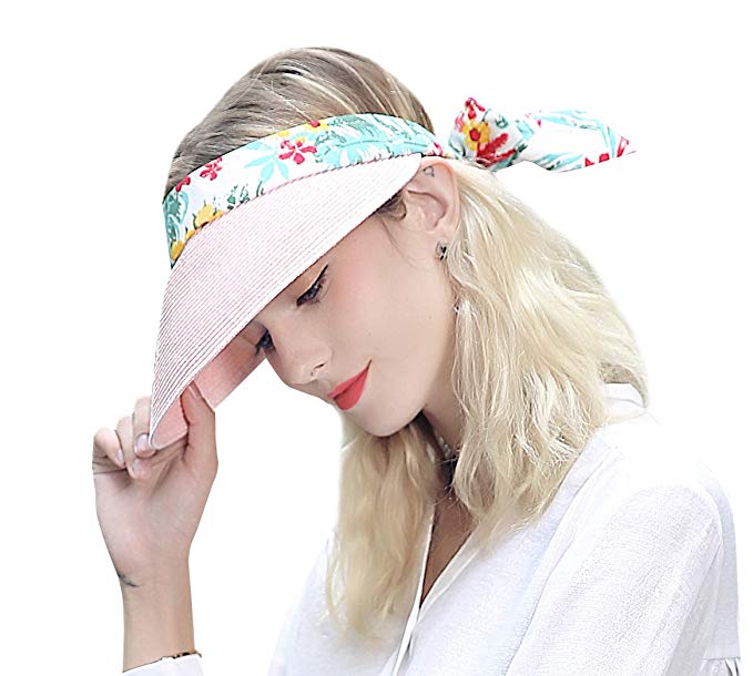 Home Prefer Women's Sun Hat Wide Brim Visor Hat Sun Protection Hat with Elastic