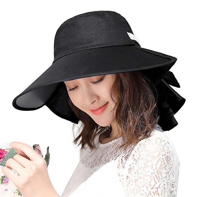 UV Protection Sun Hats Packable Summer Hat Women w/Ponytail Chin Strap 55-61CM