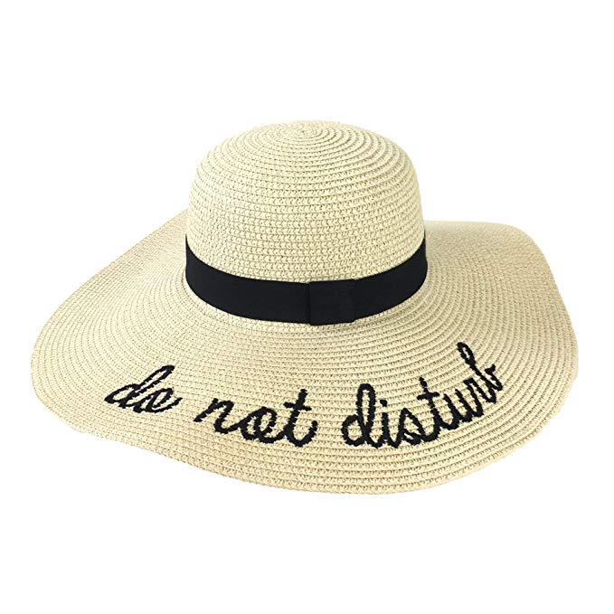 Fashion Culture Women's 'Do Not Disturb' Floppy Sun Hat, Beige