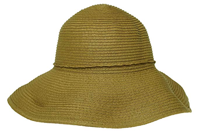 August Accessories Women's Beaded Bow Straw Kettle Hat