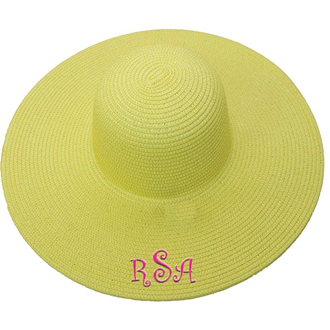 Personalized Womens Wide Brim Floppy Sun Beach Pool Hat