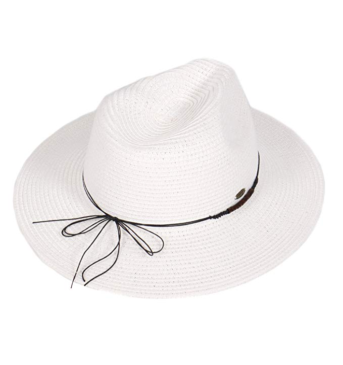 Folppy Sun Hat, Wide Brim Panama Fedora, for Women & Men, by CC SERENITA