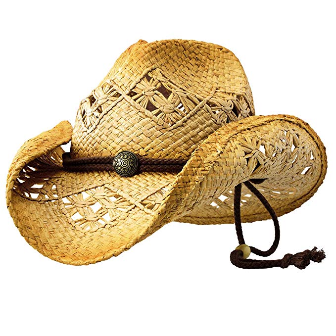 Sonoma - Deadwood Trading Raffia Straw Cowboy Hat | Men & Women Country | Beach