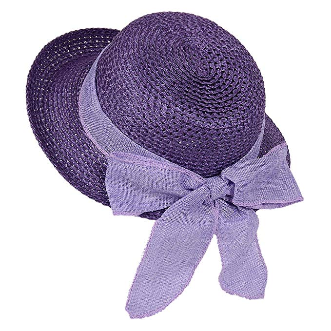 Sun Straw Hat-Womens Floppy Hats Beach Summer Fashion Caps with UV Protection Roll Up Wide Brim