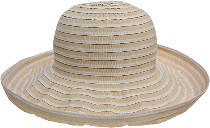 San Francisco Hat Company Women's Ribbon Roller Packable UPF50+ Sun Hat (Natural)