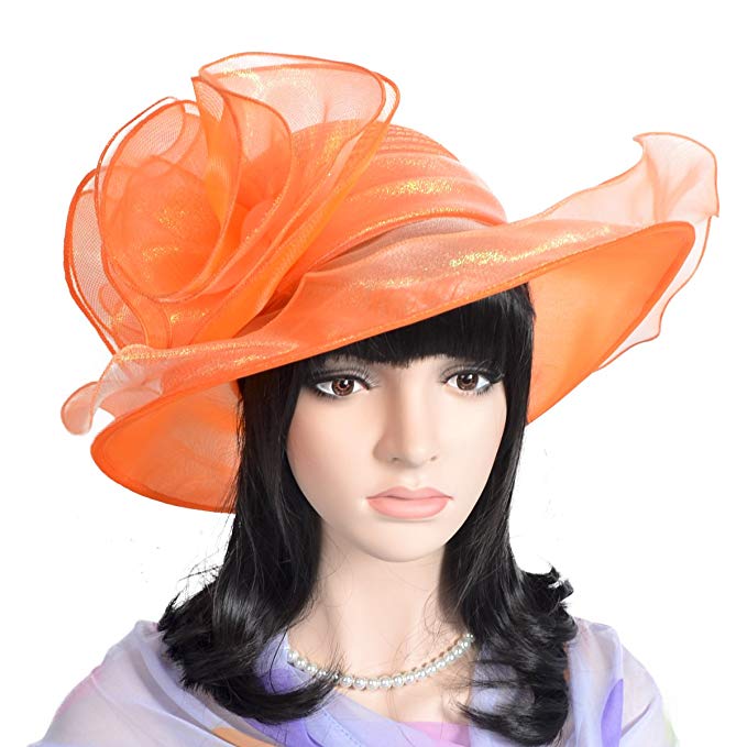 Lady Kentucky Derby Church Dressy Floral Bowler Hat S061