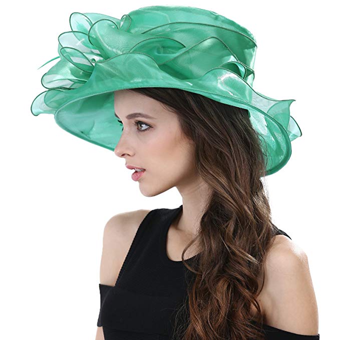 Janey&Rubbins Women's Wide Brim Hats S1703 For Kentucky Derby Day, Church, Wedding, Party and More Formal Occasion
